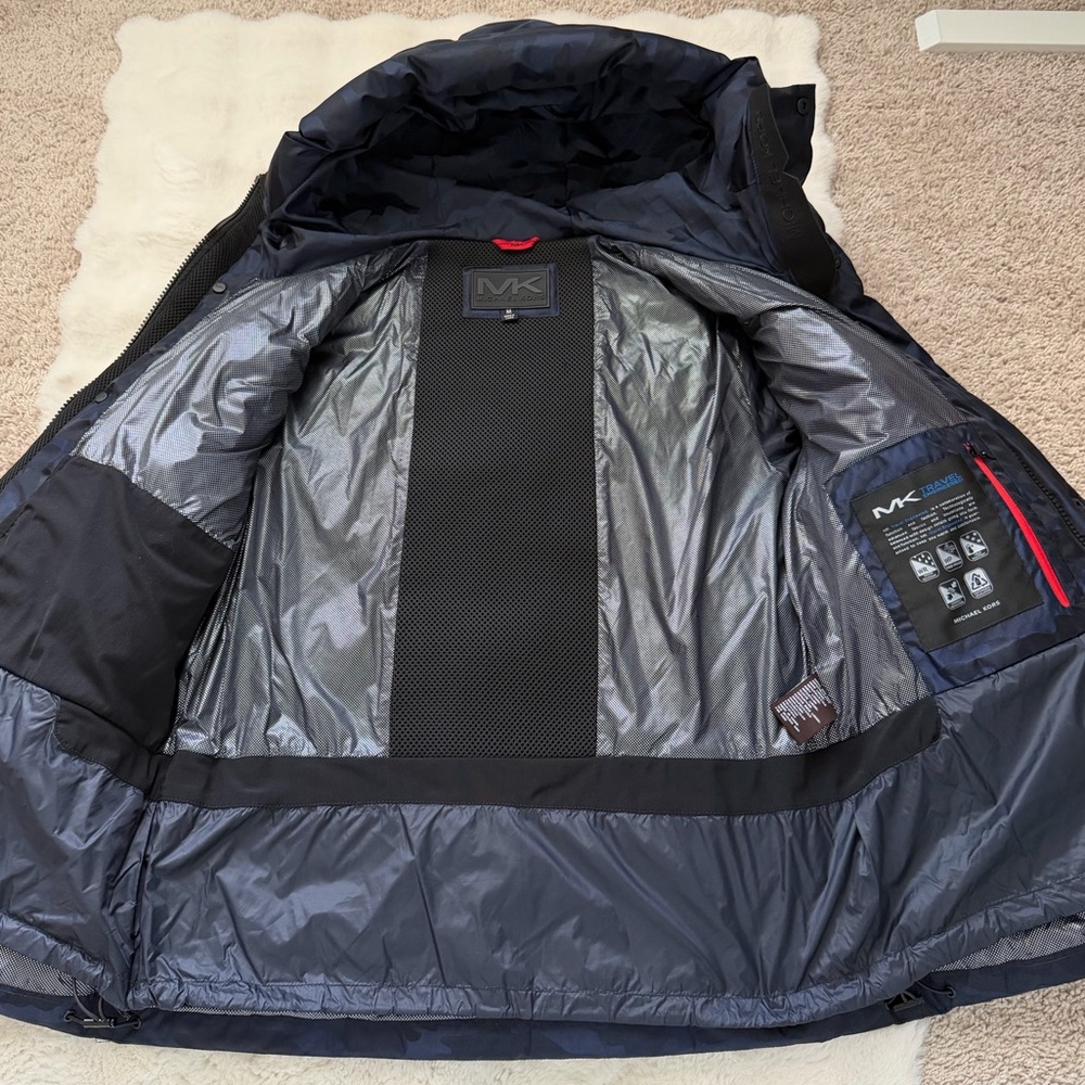 Michael Kors Navy Camouflage Quilted Puffer Jacket-Water/Cold Resistant -M - Picture 8 of 16